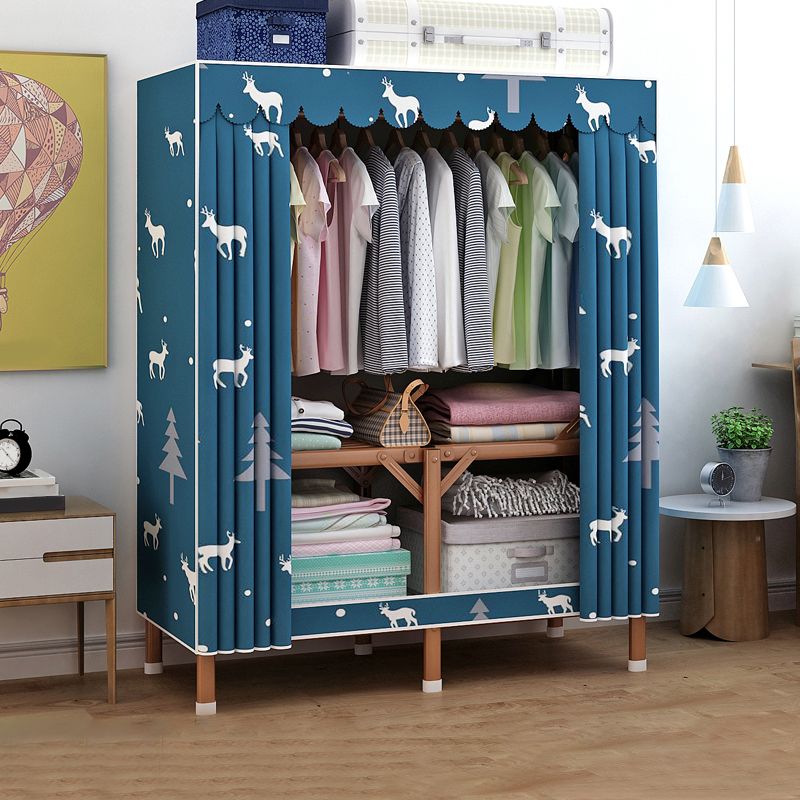 Metal Wardrobe Armoire with Legs Modern Wardrobe Closet with Shelves