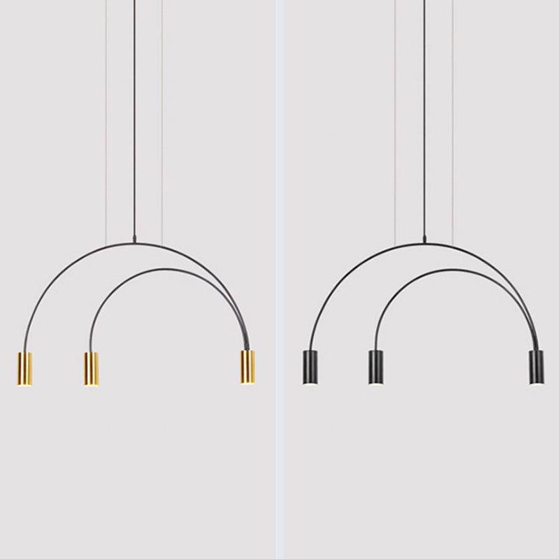 Metal Cylindrical Shade Island Pendant Modern Style Multi Light Island Lighting