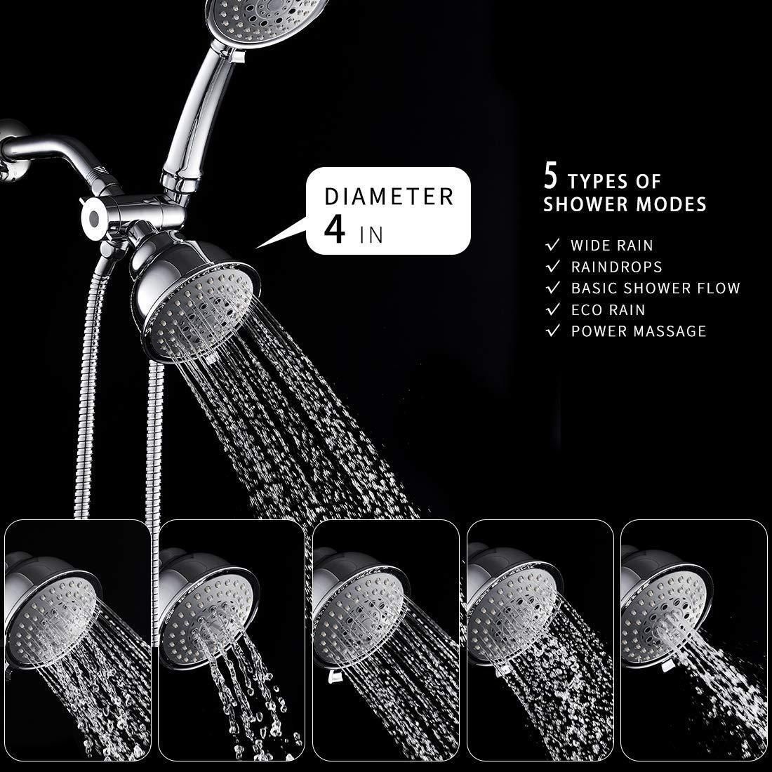 Traditional Dual Shower Heads Home Metal Round Shape Dual Shower