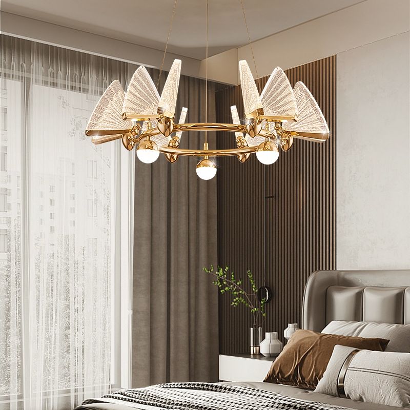 Lámpara de lámpara múltiple de forma de mariposa moderna Luz colgante de luz para dormitorio