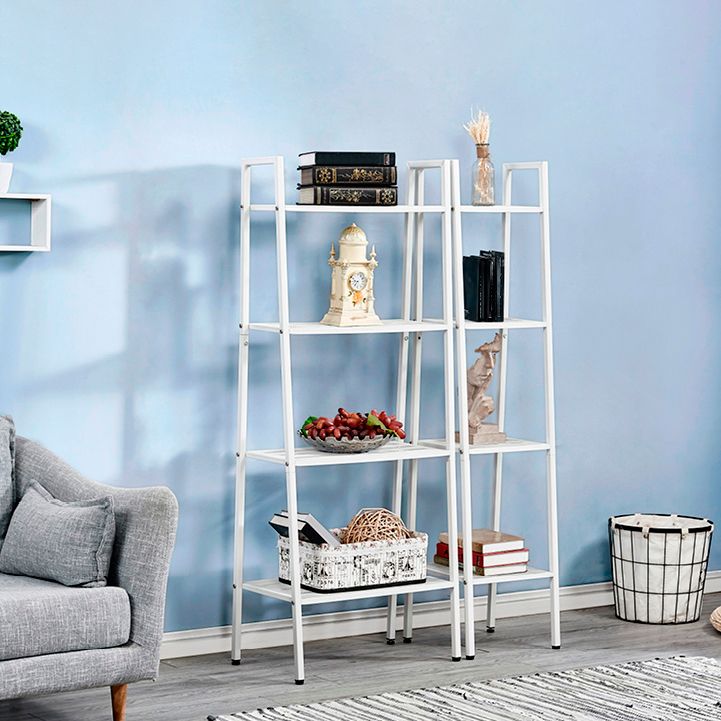 Ladder Bookshelf Metal Contemporary Open Bookcase for Home Office