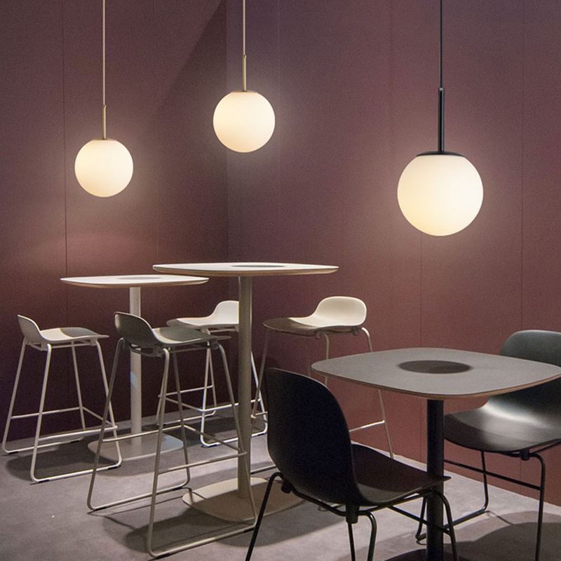 Moderner Stil Kugelform Pendelleuchte Glas 1 Licht Anhängerlampe für Wohnzimmer