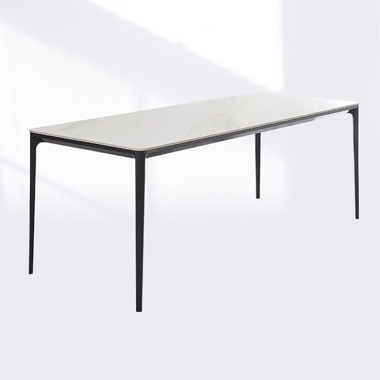 Minimalist Style Dining Table Set with Sintered Stone Table and PU Chairs