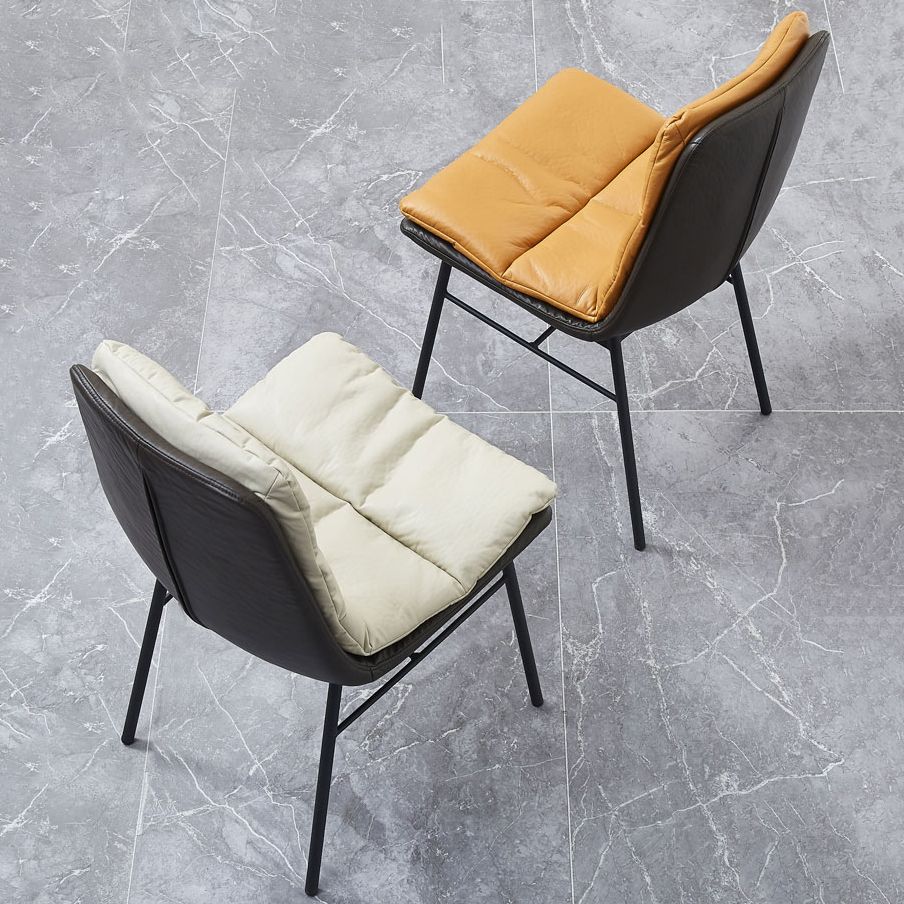 Contemporary Style Dining Metal Chairs Dining Armless Side Chairs for Kitchen