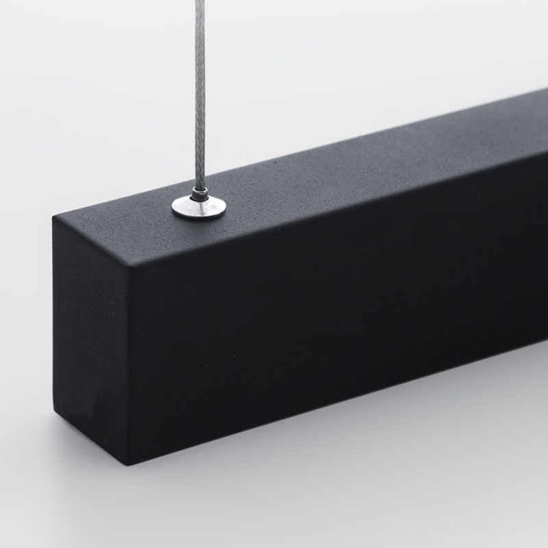 Metal Strip Chandelier Light Fixture Simple LED Island Pendant for Dining Room