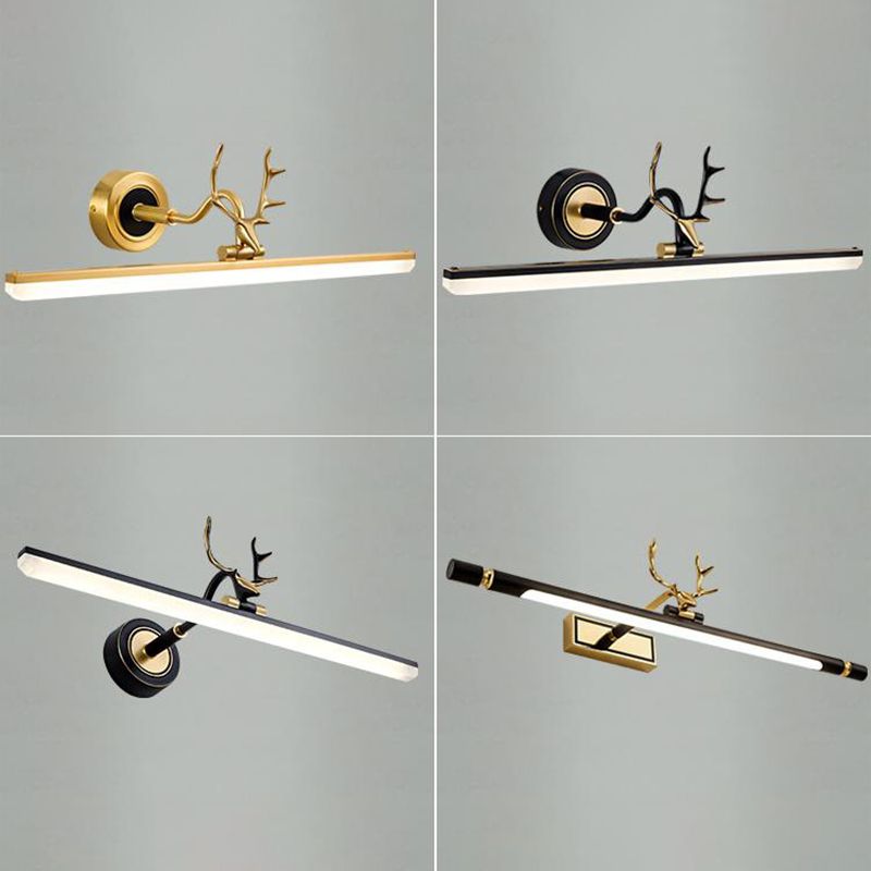 Metall lineare Schattenwandleuchten moderne 1 Kopfwandhalterung in Schwarz