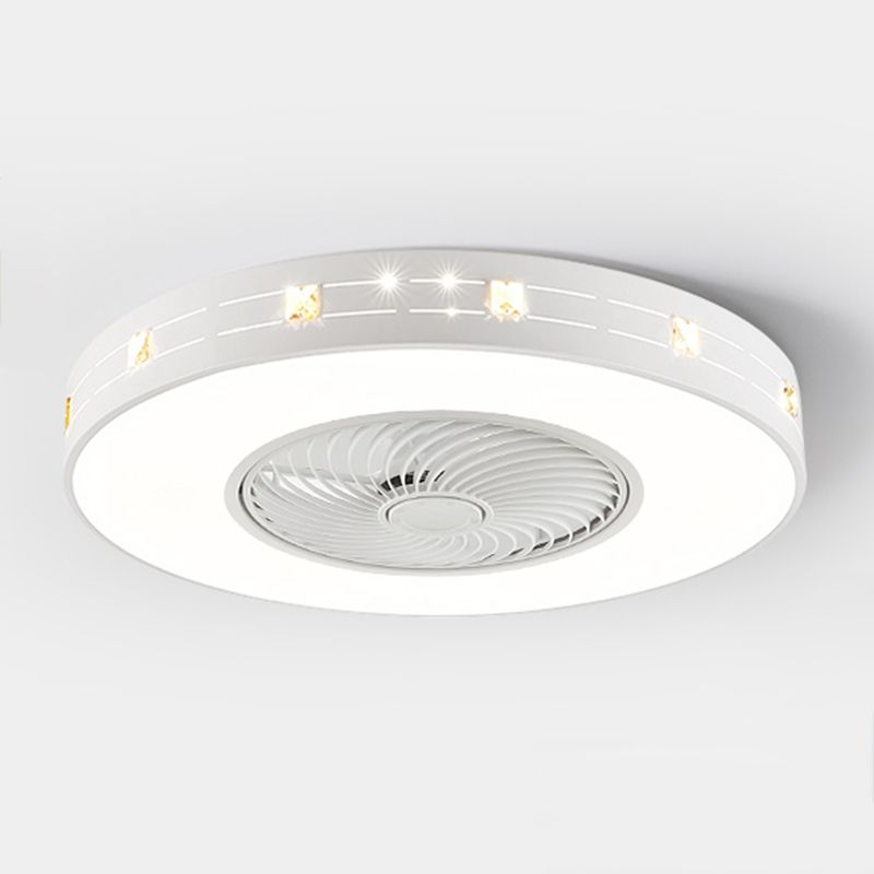 Ventola rotonda Light Light MODER MODER MODER METAL 1 Luce Luce Light in bianco