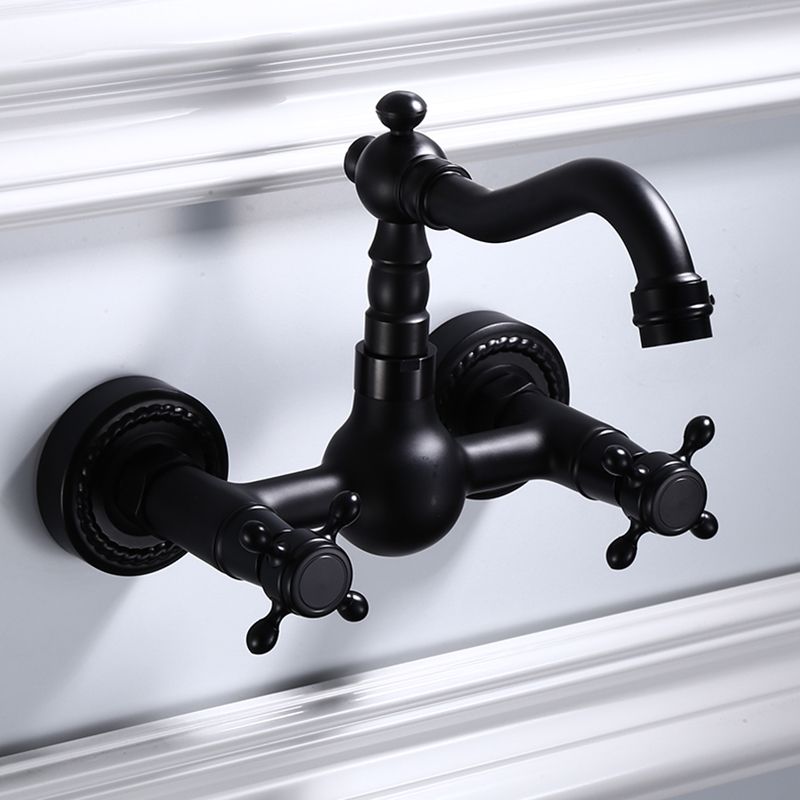 Traditional Wall Mounted Metal Tub Filler Low Arc Waterfall Bathroom Faucet