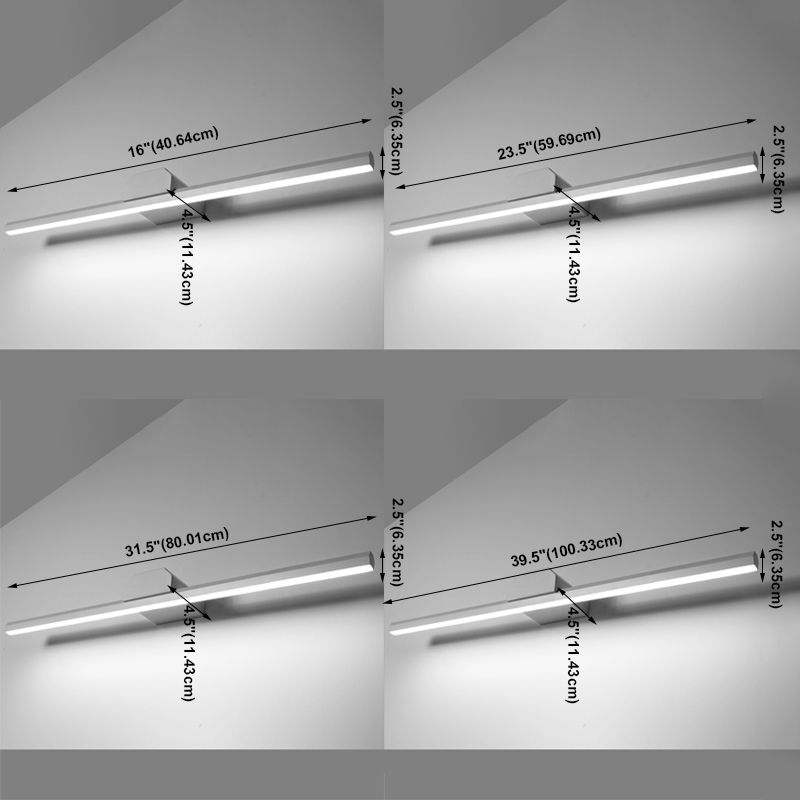 Long Strip Wall Mounted Light Fixture Modern Style LED Vanity Lights for Bathroom