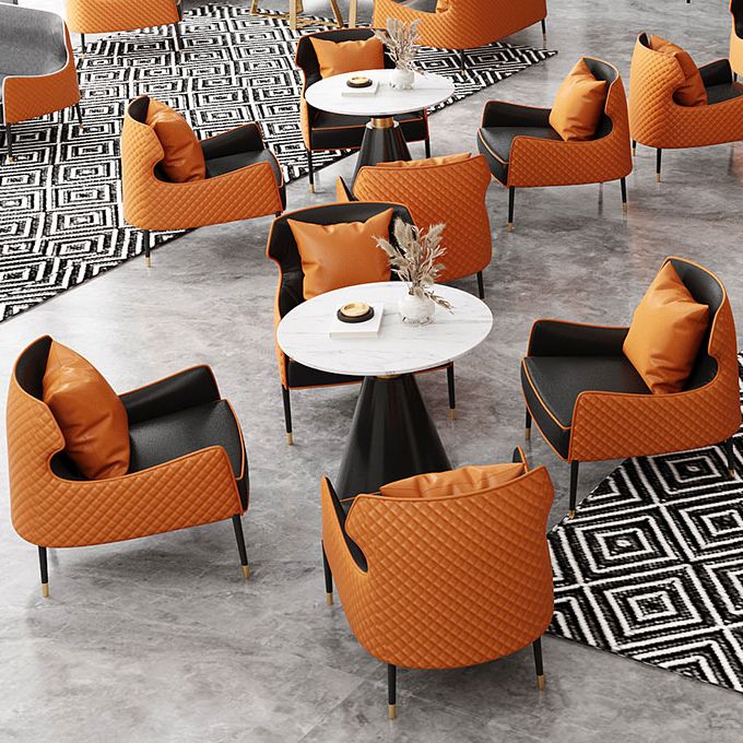 Contemporary Kitchen Dining Room Set with Round Sintered Stone Top Formal Dining Table Furniture