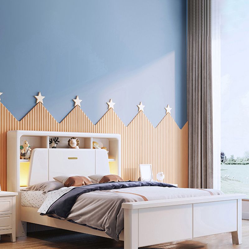 Modern Wood Standard Bed Bookcase Included Bed Frame with Headboard