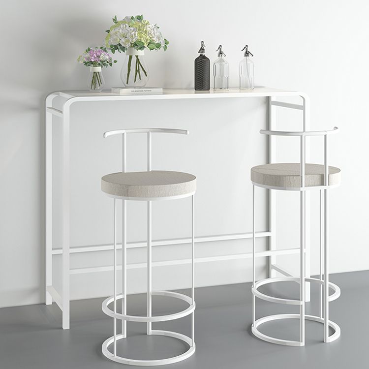 Modern Bar Dining Table Rectangle Indoor Bar Stool Table with Footrest