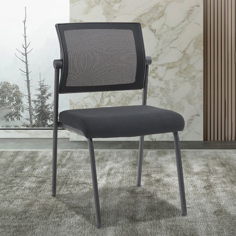 Modern Black Aluminium Base Conference Chair with Low Back Home Office Chair