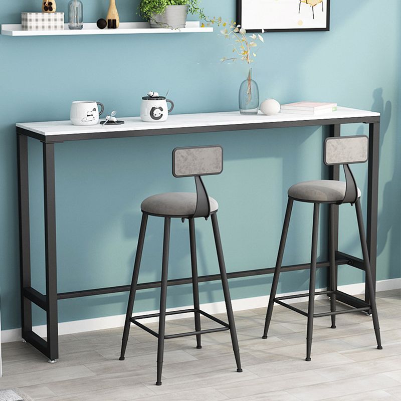 Modern Bar-height Table FauxMarble Top Bistro Bar Table for Patio Use