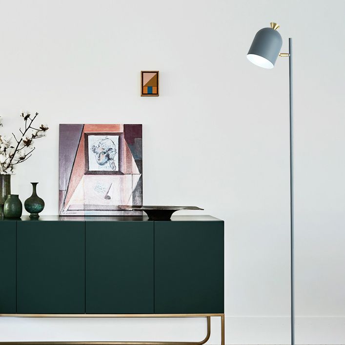 Längliche Kuppelboden stehende leichte Makkaron Metall 1-Bulb Wohnzimmersthoberlampe mit Drehzahl