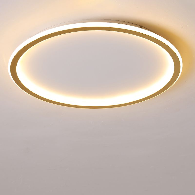 Moderne minimalistische ronde LED-plafondlamp aluminium binneninbouw met siliconen kap