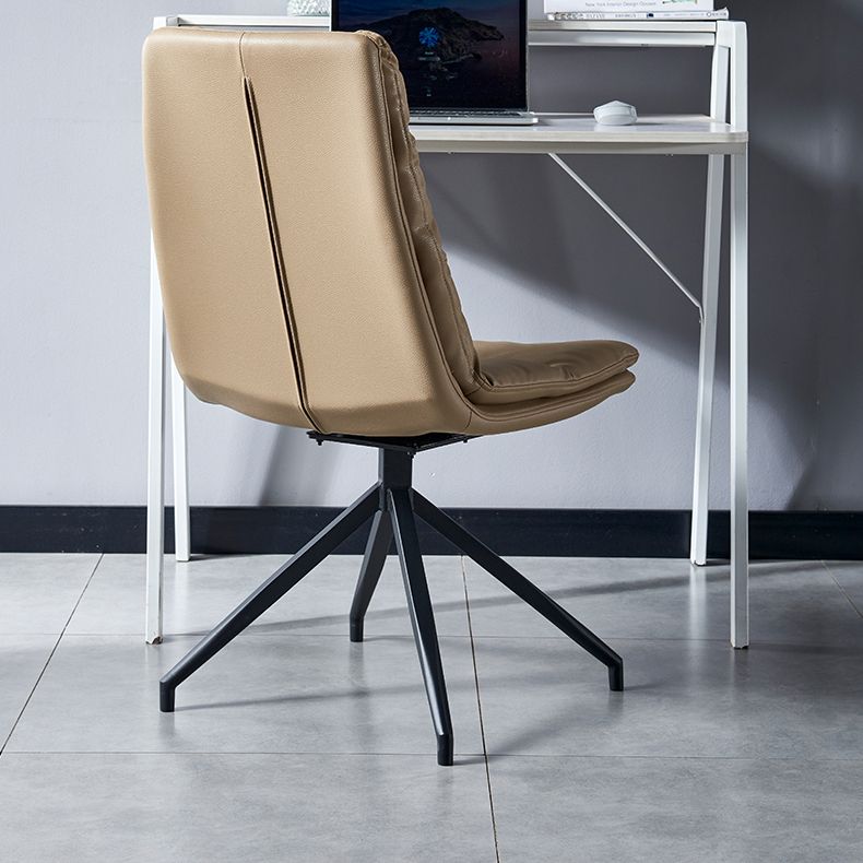 Sillas laterales de comedor de cuero de estilo contemporáneo Silla con respaldo sólido para cocina