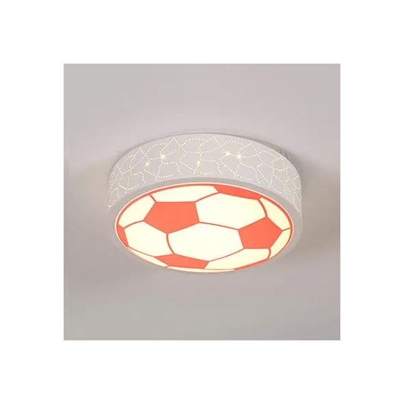 Plafoniera da calcio piatta in metallo, camera da letto per bambini, bagno, sport, luce creativa da incasso