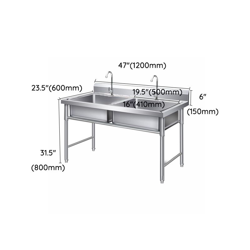 Modern Style Stainless Steel Sink with Strainer Drop-In Kitchen Sink
