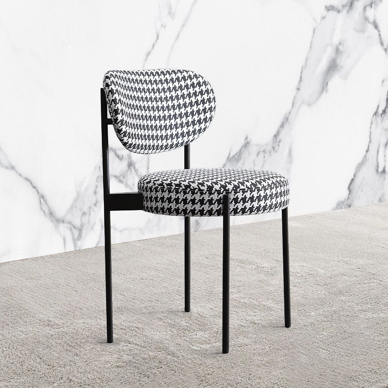 Glam Style Metal Side Chair Open Back Dining Armless Chair for Dining Room