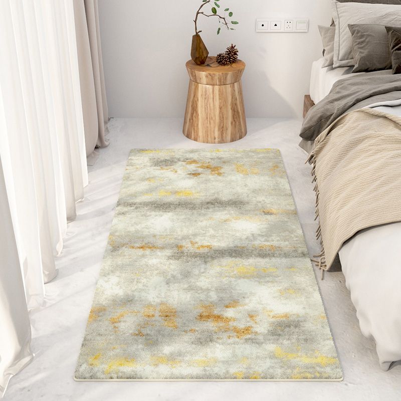 Light Grey Modern Carpet Polyester Color Block Carpt Non-Slip Backing Carpet for Living Room