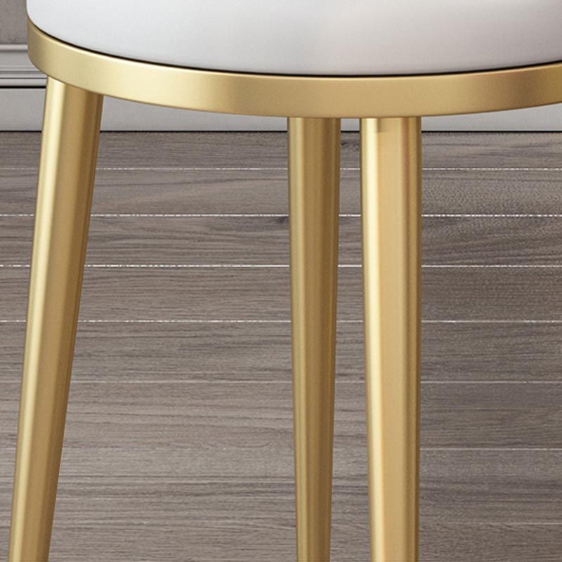 Glam Velvet Dining Chair Open Back Dining Side Furniture with Gold Legs in Matte Finish