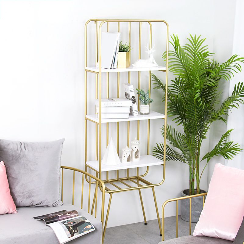 4 Shelves Standard Bookshelf Metal Modern Bookcase ,11.8" W X 70.9" H