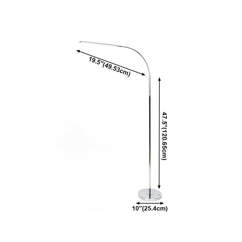 1 Light Linear-Shaped Floor Lamps Modernism Metal Standard Lamps in Silver