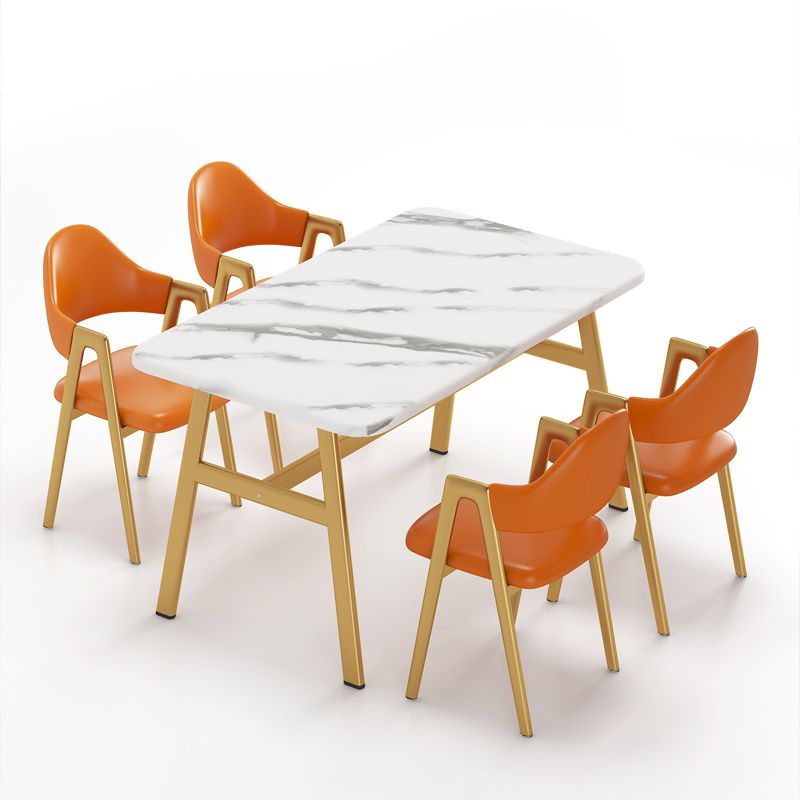5 Pcs Dinette Set with Manufactured Wood Dining Table and Padded Chairs
