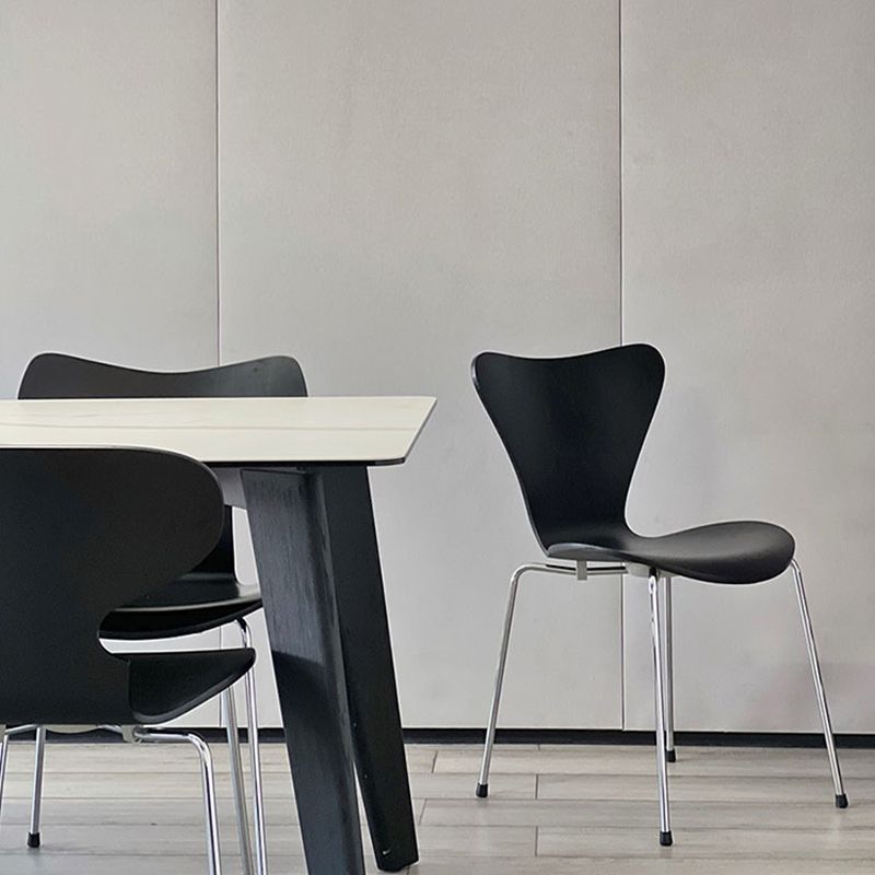 Industrial Kitchen Dining Side Chairs Armless Dining Chairs with Metal Legs