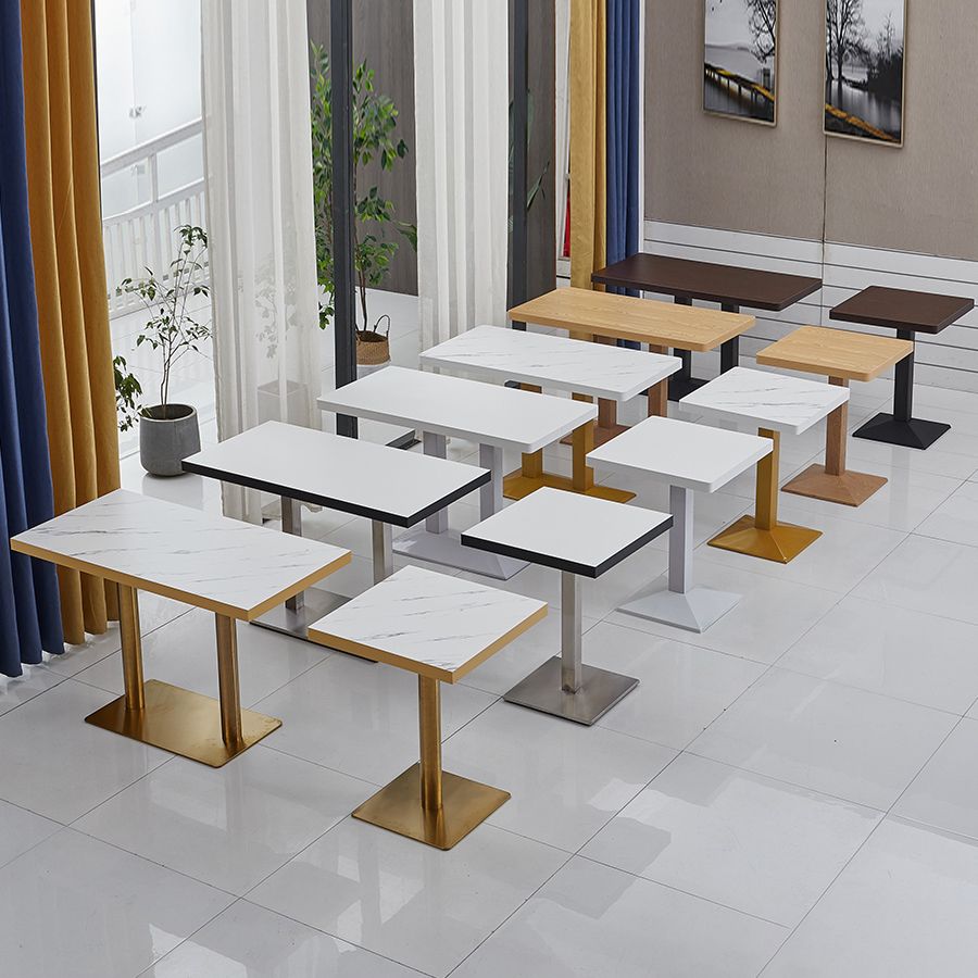 Modern Wooden Dining Room Table with Metal Legs for Living Room