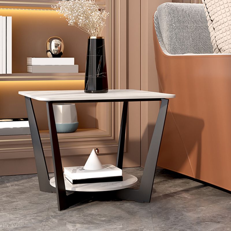 Slate Cross Legs Corner Table Modern Square Sofa Side End Table