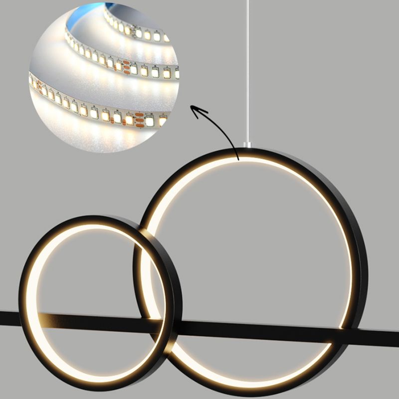 Luce a sospensione lineare dell'isola lineare in alluminio in moderna luce del soffitto in ferro battuto in stile nordico con ombra acrilica