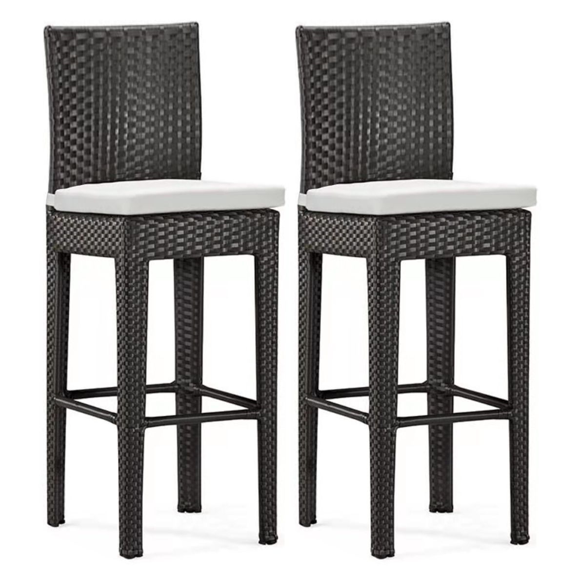 Modern Black Bistro Table Set 1/2/5/7 Pcs Wicker Bistro Set for Outdoor
