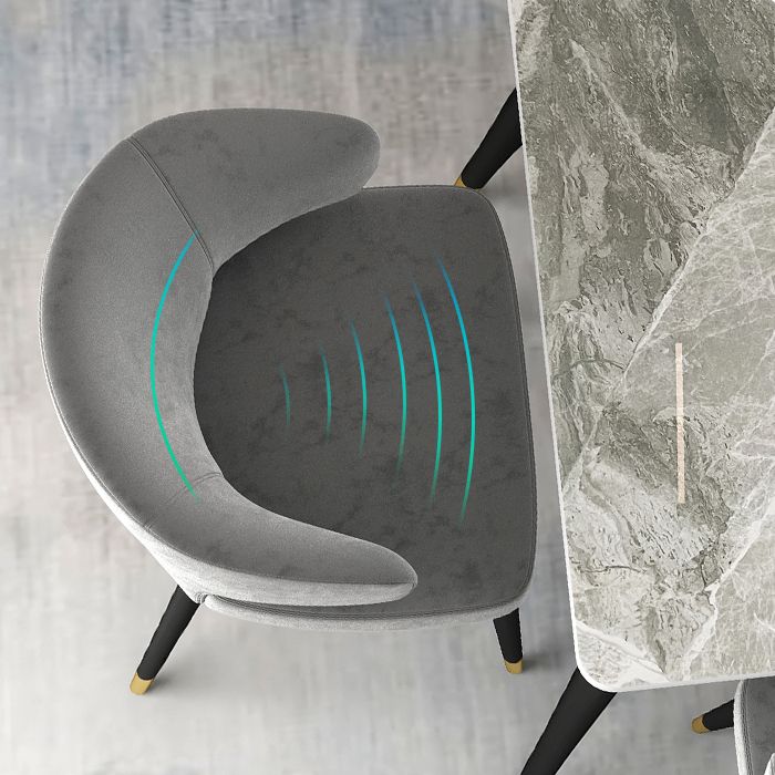 Glam Gray Sintered Stone Dining Table Set 1/4/5/7 Pieces Dining Set