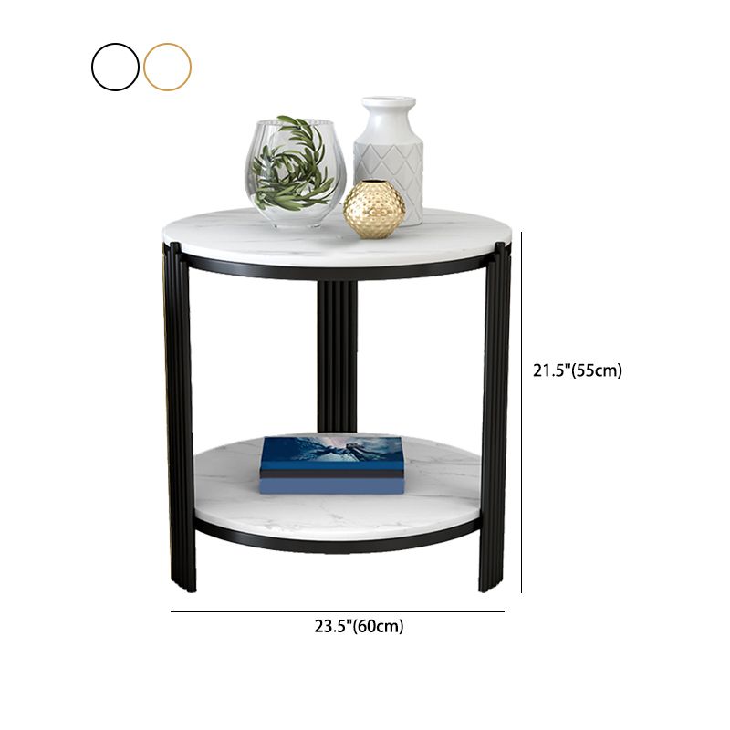 Minimalist Slate Corner Table 3 Legs Side End Table with Storage