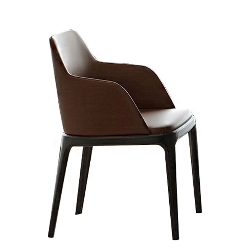Contemporary Kitchen Dining Chairs Upholstered Chairs with Solid Wood Base