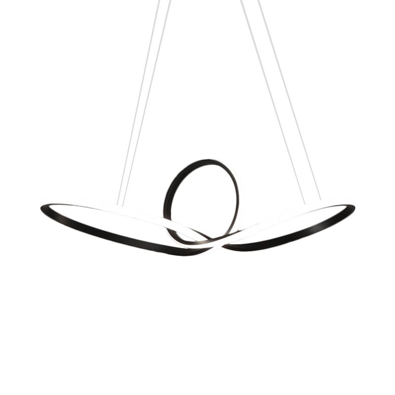 Ciclo di ciclo minimalista Pendante ristorante acrilico LED LED Light in luce calda/bianca, bianco/nero