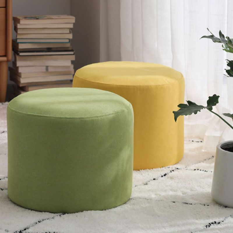 Contemporary Pure Color Footstool Round Tear Resistant Footstool