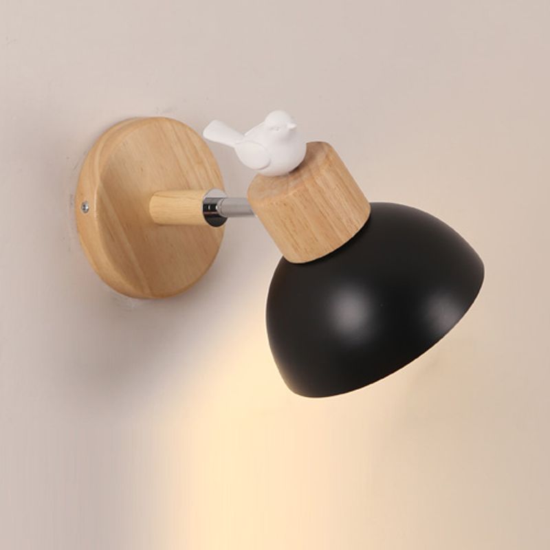 Modern Wall Lamp Creative Wooden 1 Light Wall Vanity Lights for Washroom
