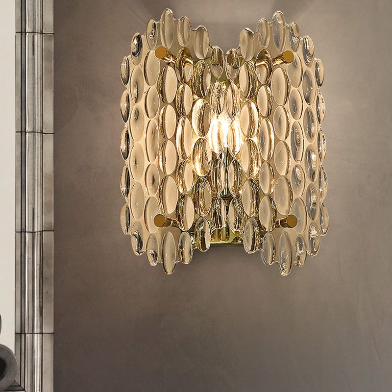 Modern Style Wall Light Crystal Sconces in Transparent for Bedroom