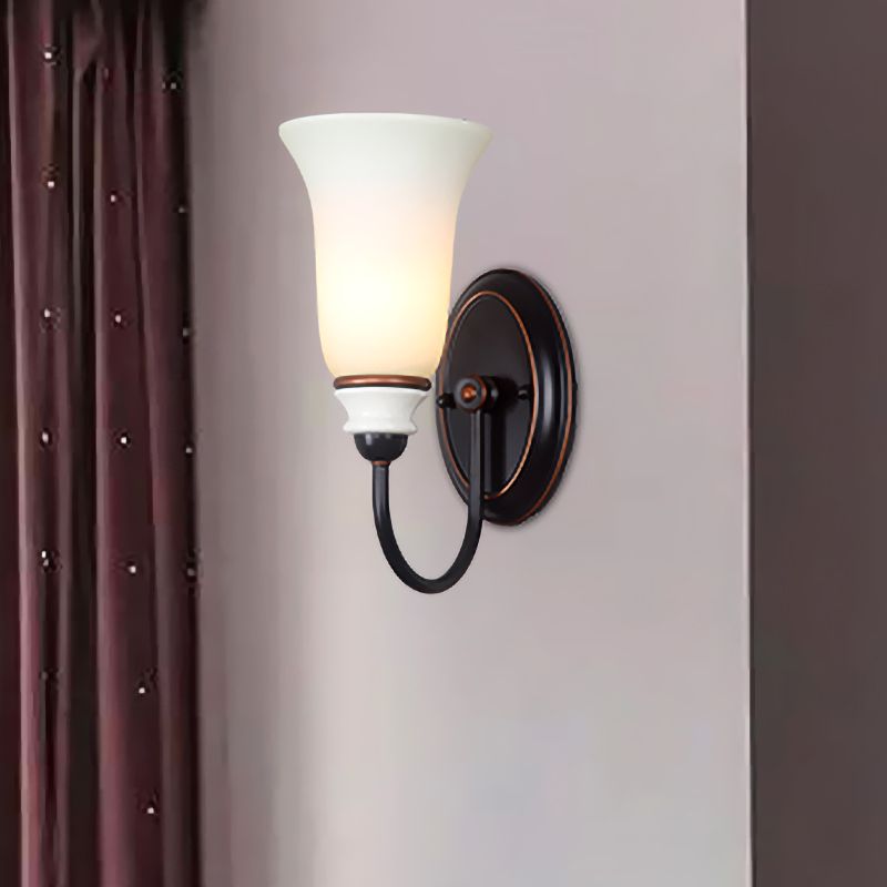 Camera da letto a campana SCONCE LIGHT MATTURA VINTAGE VECOLO 1 LAMPAGNO DELLA parete nera leggera con braccio a collo di cigno