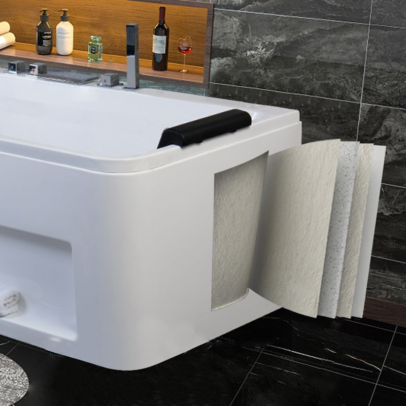Freestanding Rectangular Bathtub Modern Acrylic Center-Front Drain Placement Tub