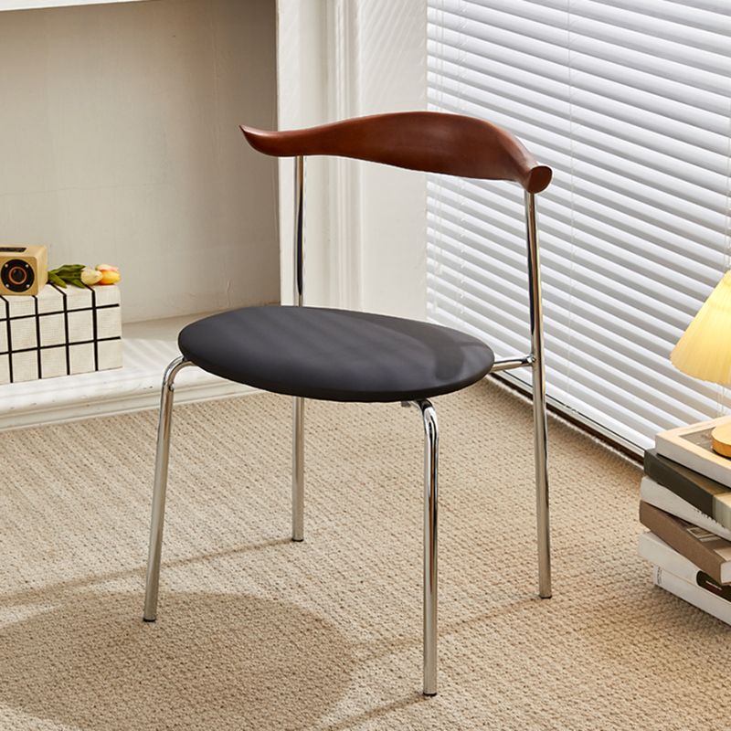Metal Dining Chair Wooden Simplified Side Chair for Dining Room