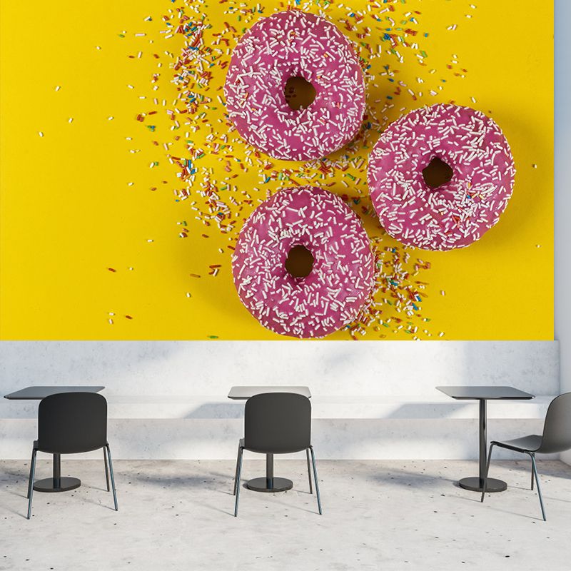 Tasty Donut Wall Mural Decal Modern Decorative for Dessert Shop,Personalized Size