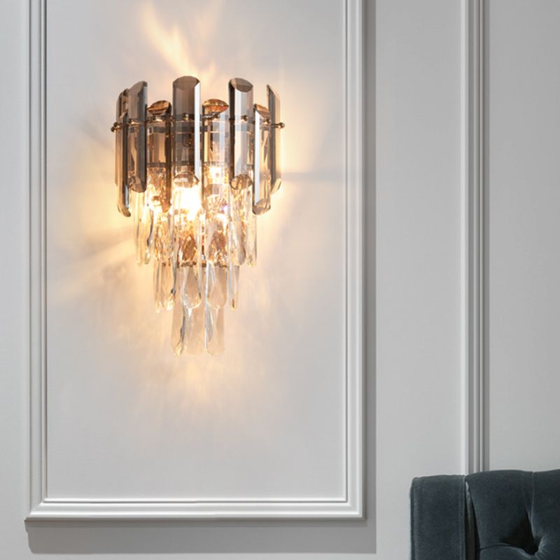 Crystal Geometric Wall Mount Lamp Simple 2 Lights Wall Mounted Light Fixture