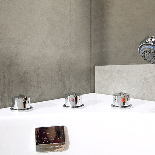 Modern 25.59-inch Tall Acrylic Tub Soak Corner White Bathtub