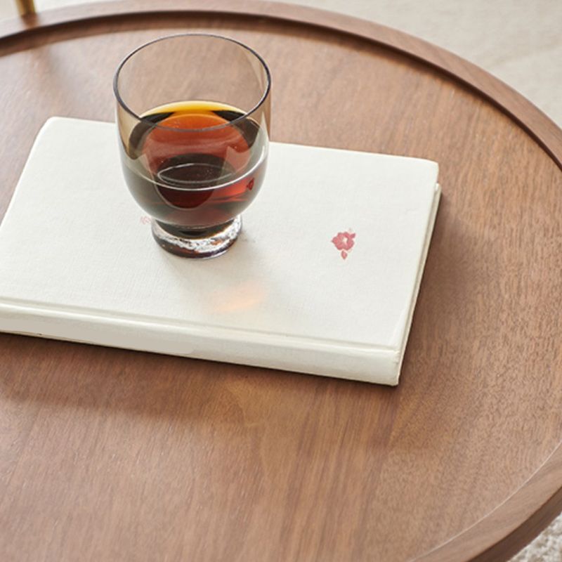 Brone Tray Top Corner Table Solid Wood Side Table with Storage