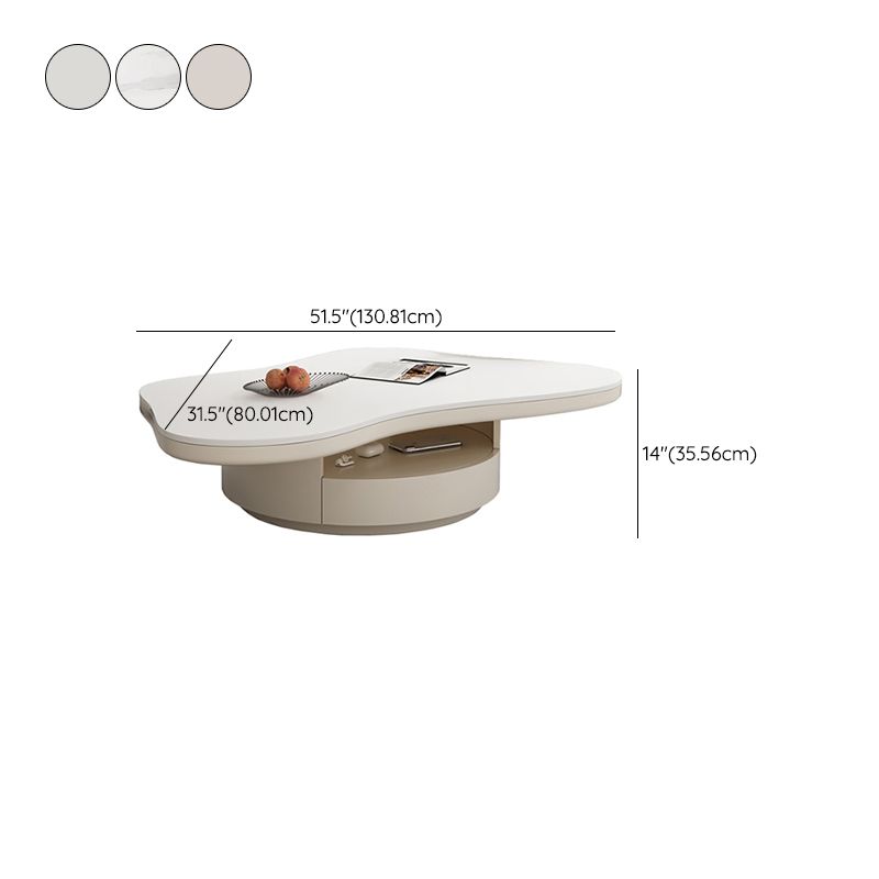 Slate Top Coffee Table Abstract Coffee Cocktail Table with Storage Drawers