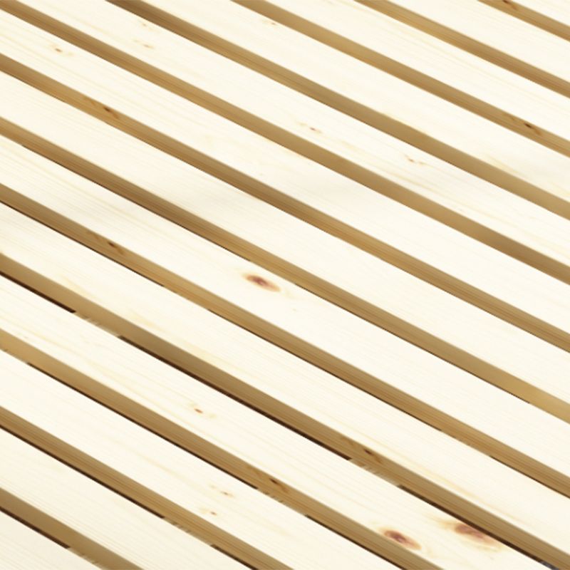 Scandinavian Solid Wood Panel Bed Linen Upholstered Bed with Nailhead Trim